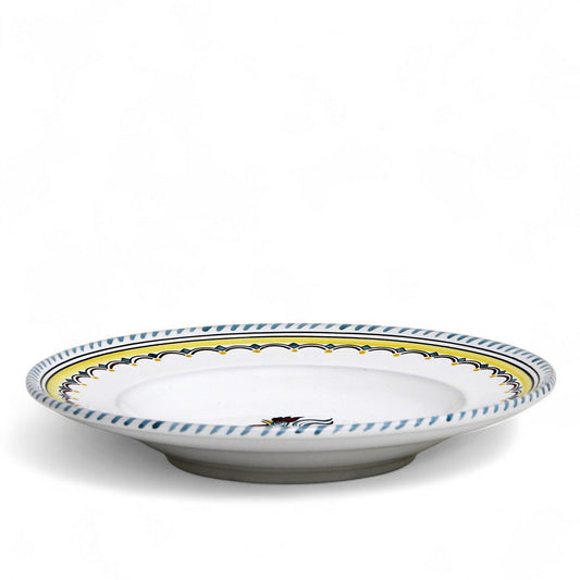 ORVIETO GREEN ROOSTER SIMPLE: Pasta/Soup Rimmed Bowl Plate