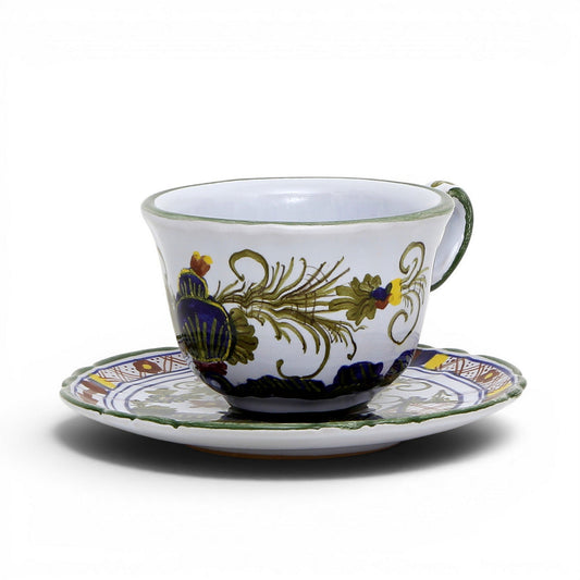 FAENZA-CARNATION: Coffee Tea Cup and Saucer