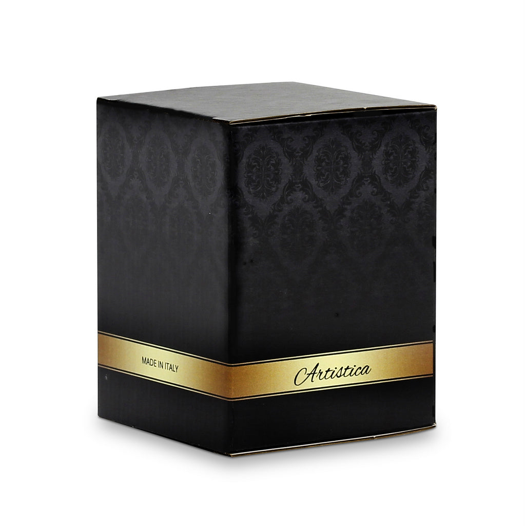 CRYSTAL CANDLES: Bass relief Design with Silver Leaf finish ~ (10 Oz) - Artistica.com