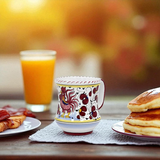 ORVIETO RED ROOSTER: Concave Deluxe Mug (12 Oz.)