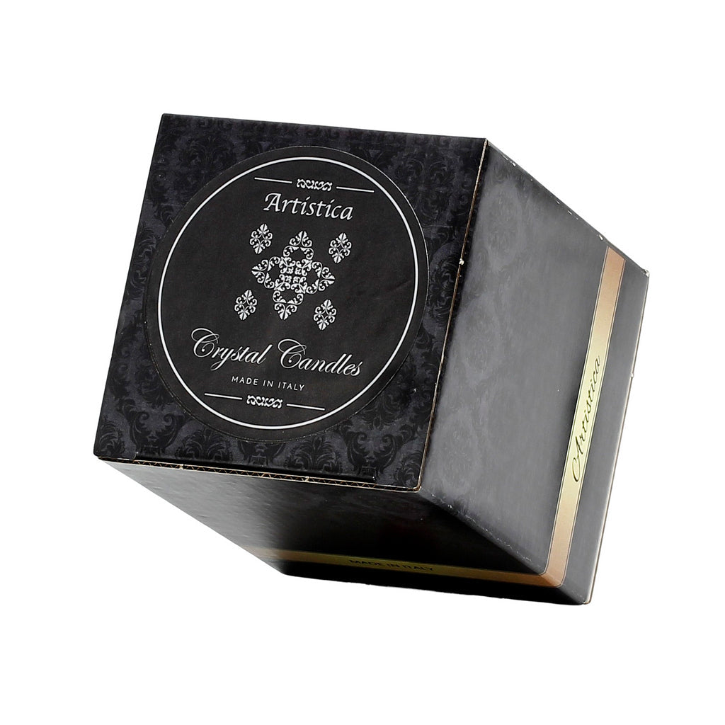 CRYSTAL CANDLES: Bass relief Design with Gold Leaf finish ~ (10 Oz) - Artistica.com