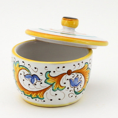 PERUGINO: Round Jar w lid Cotton Balls Sugar Sauces etc - Artistica.com
