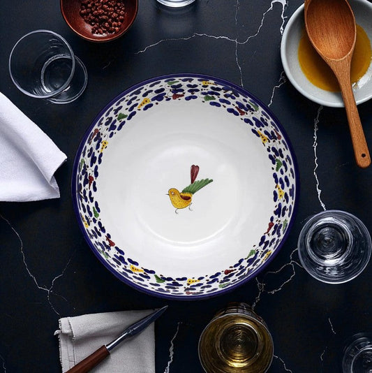 ARABESCO BLUE DERUTA: Serving Coupe Salad/Pasta Bowl