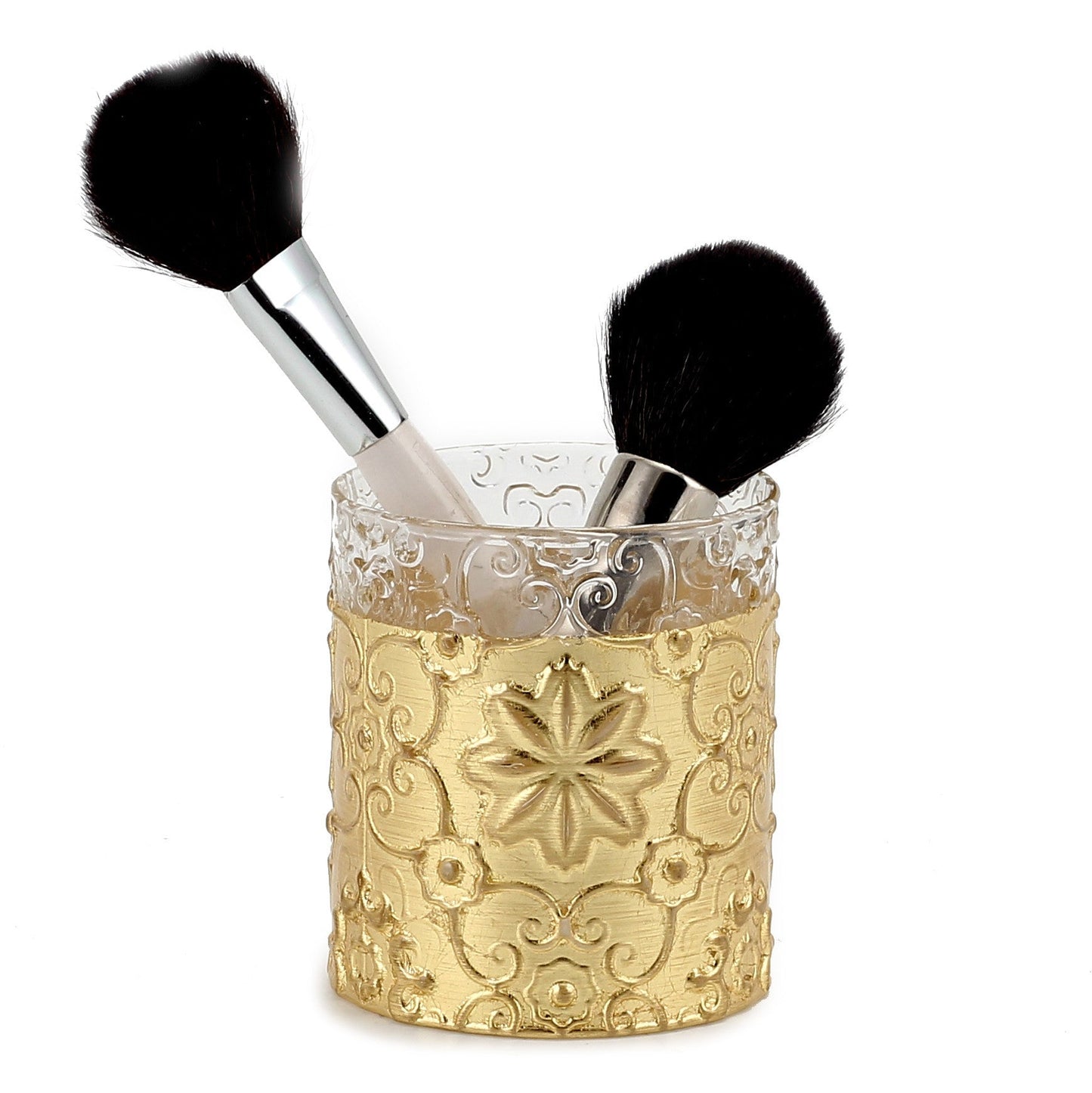 CRYSTAL CANDLES: Bass relief Design with Gold Leaf finish ~ (10 Oz) - Artistica.com