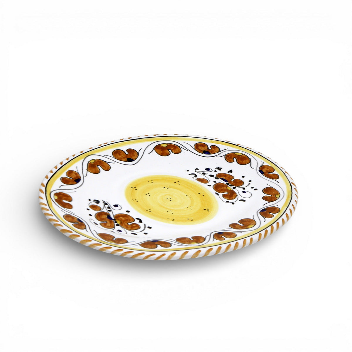 ORVIETO ORANGE ROOSTER: Small Oval Tray 9" x 6" (Carbone Privato)