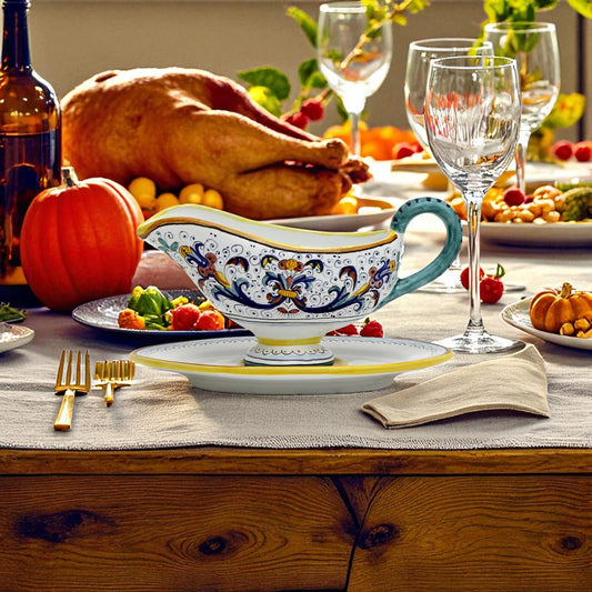 RICCO DERUTA DELUXE: Gravy Sauce Boat with Tray