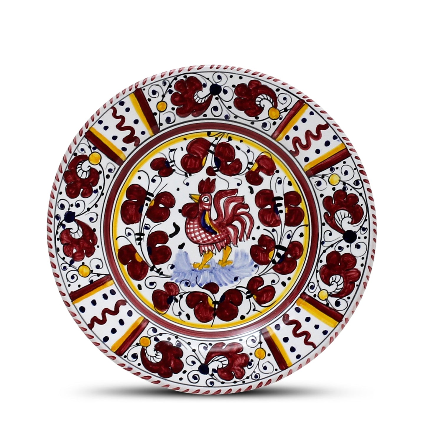 ORVIETO RED ROOSTER: 3 Pieces Dinnerware Place Setting - Artistica.com