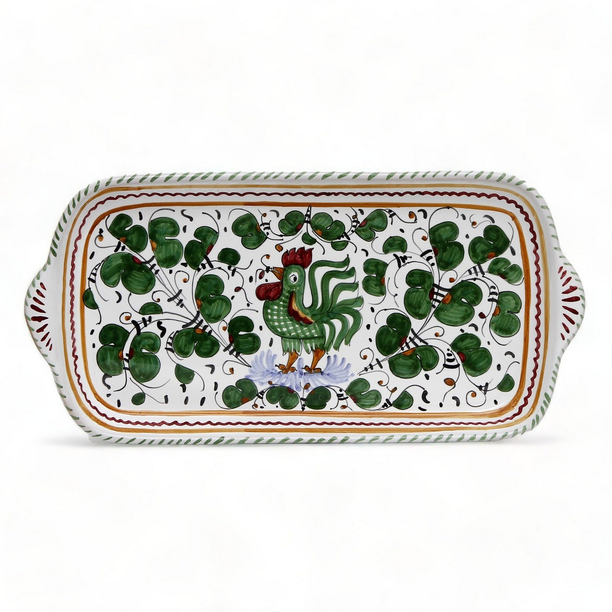 ORVIETO VERDE ROOSTER: Rectangular Tray
