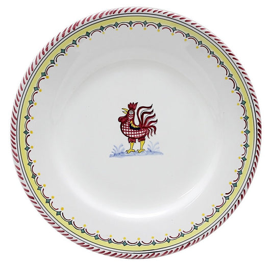 ORVIETO RED ROOSTER SIMPLE: Dinner Plate - DERUTA OF ITALY