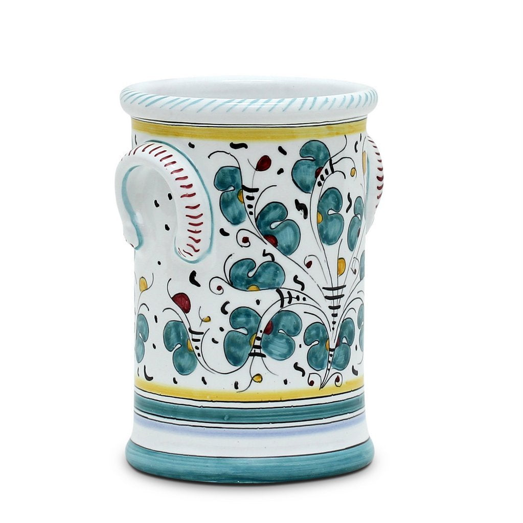 Utensil Holder - Orvieto Green - Italian Ceramics