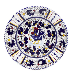 ORVIETO BLUE ROOSTER: Dinner Plate - DERUTA OF ITALY