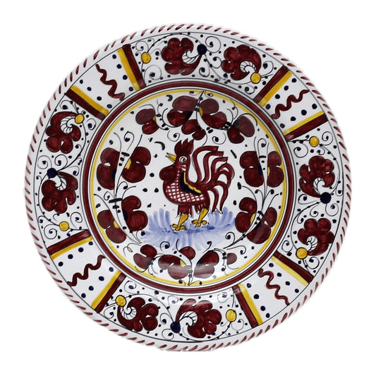 ORVIETO RED ROOSTER: Rim Pasta Soup plate