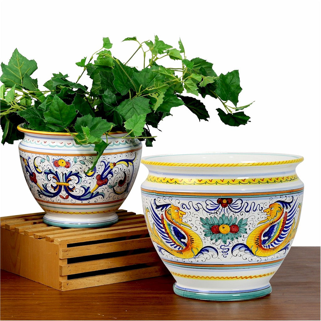 イタリア伝統工芸 デルータ焼 ドラゴン花模様ピッチャー ラファエレスク イタリア伝統工芸 デルータ焼 ドラゴン花模様ピッチャー