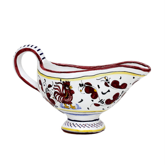 ORVIETO RED ROOSTER: Gravy Sauce Boat [R] - Artistica.com