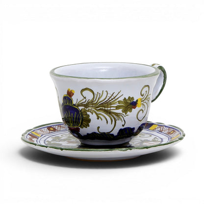 FAENZA-CARNATION: Coffee Tea Cup and Saucer