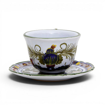 FAENZA-CARNATION: Coffee Tea Cup and Saucer