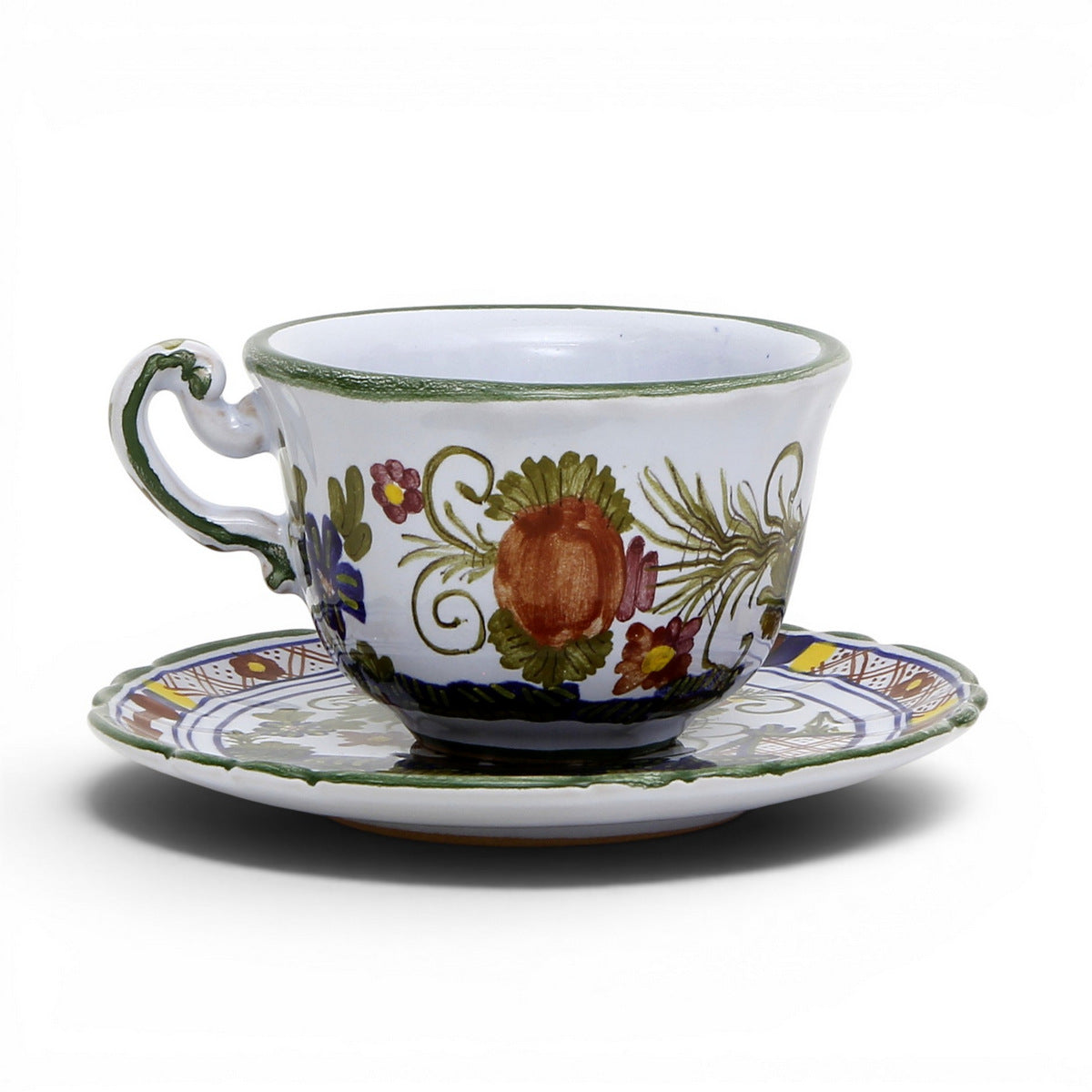 FAENZA-CARNATION: Coffee Tea Cup and Saucer