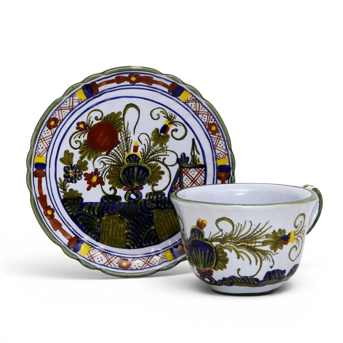 FAENZA-CARNATION: Coffee Tea Cup and Saucer