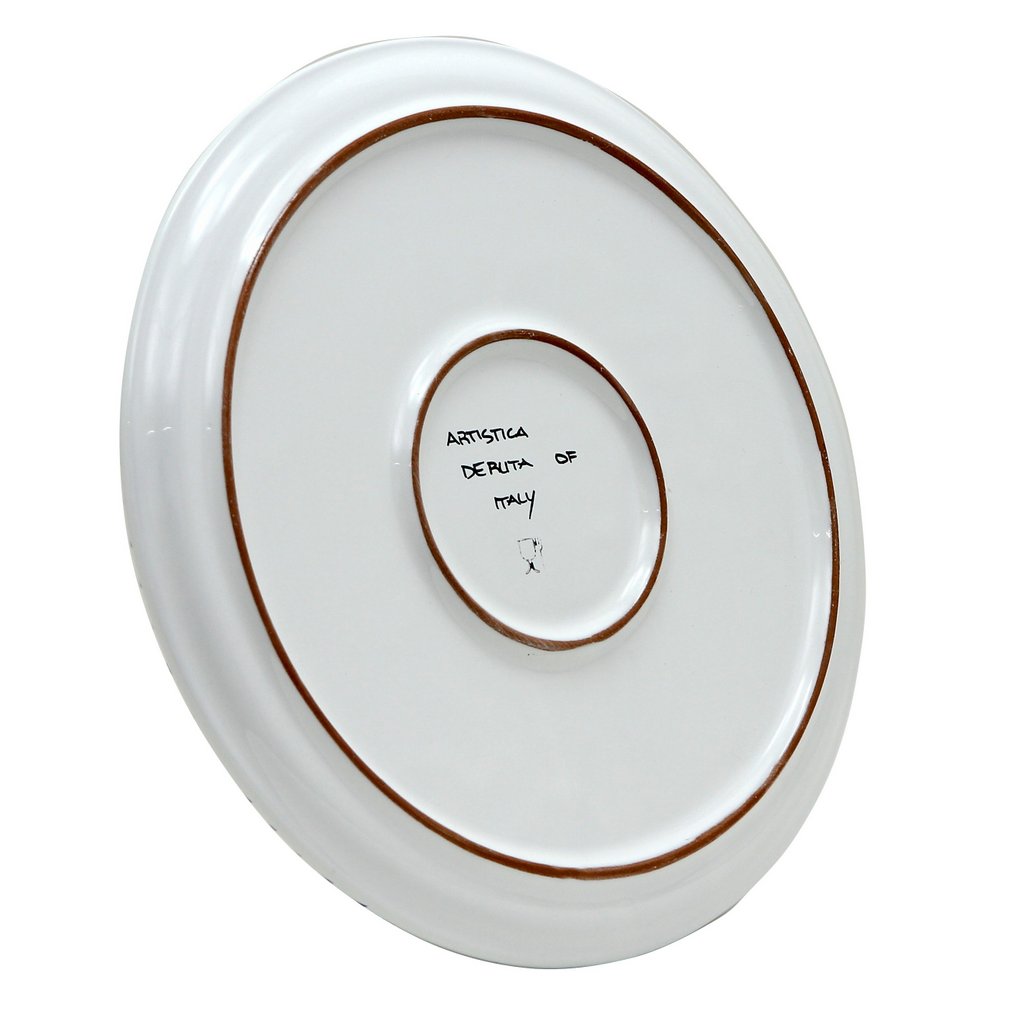 ORVIETO RED ROOSTER: Deruta Pizza Plate - Cake or Cheese Platter. - Artistica.com