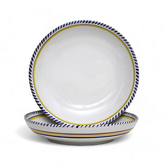 DERUTA BLUE SIMPLE : Risotto/Pasta/Cioppino round shallow coupe bowl