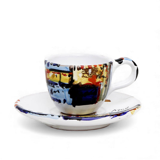 MODERNA: Espresso Coffee Cup and Saucer - Crisalide Design by L. Centinaro