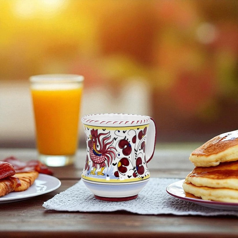 ORVIETO RED ROOSTER: Concave Deluxe Mug (12 Oz.)