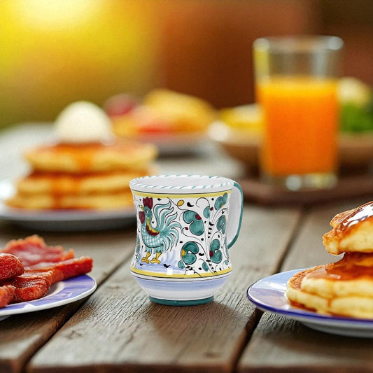 ORVIETO GREEN ROOSTER: Concave Deluxe Mug (12 Oz.)