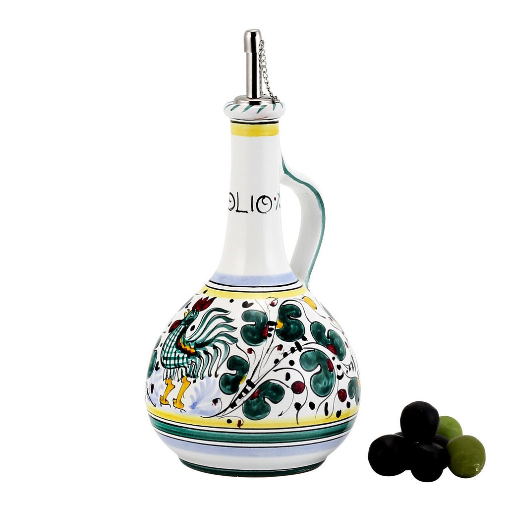 ORVIETO GREEN ROOSTER: Olive Oil Bottle Dispenser Deluxe