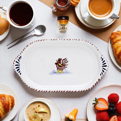 ORVIETO RED ROOSTER: Oval/Oblong Small Tray