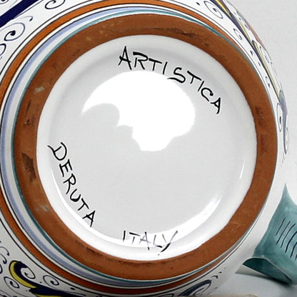 RAFFAELLESCO: Traditional Deruta Pitcher (1.25 Liters/40 Oz/5 Cups) - Artistica.com