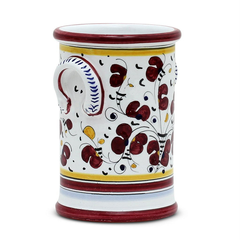 ORVIETO RED ROOSTER: Utensil Holder - Artistica.com