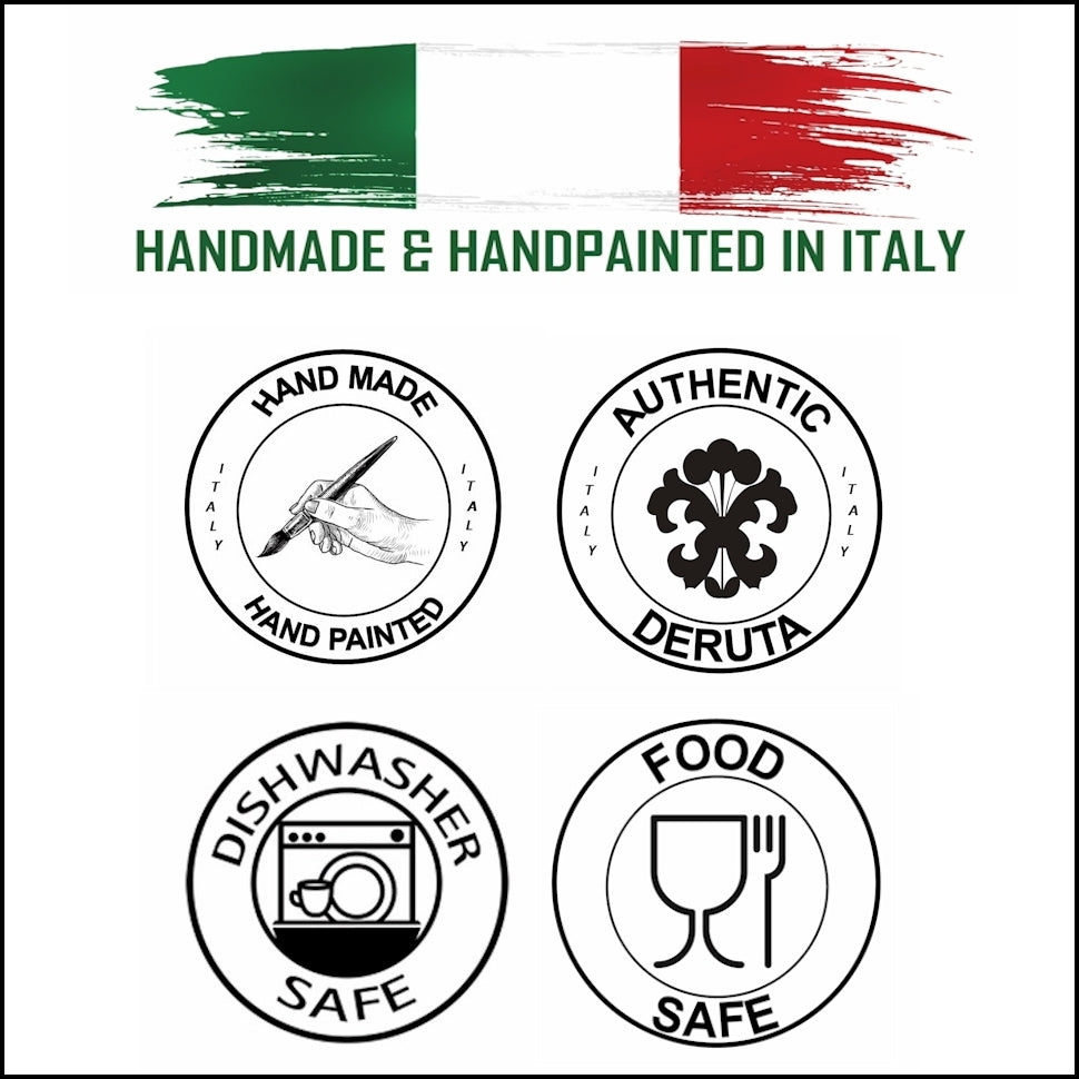 ORVIETO RED ROOSTER: Concave Deluxe Mug (12 Oz.) [STRIPED RIM] - Artistica.com