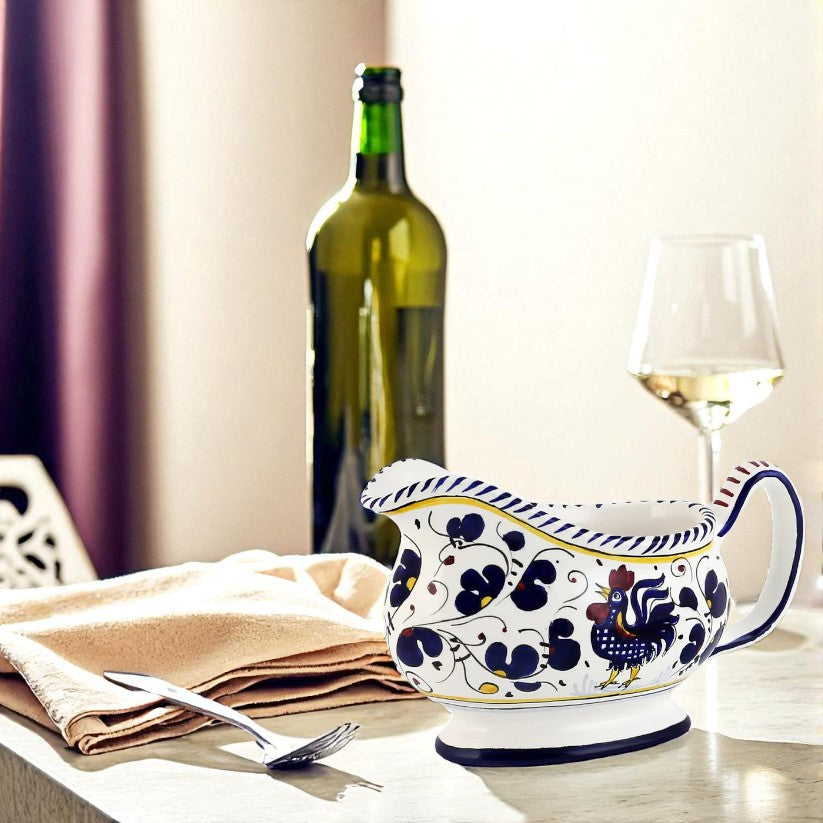 ORVIETO BLUE ROOSTER: Gravy Sauce boat