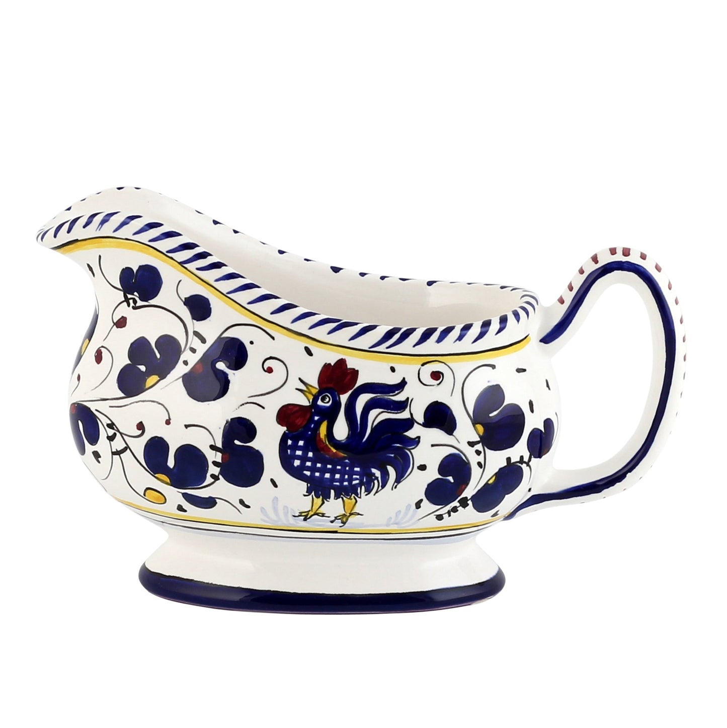 ORVIETO BLUE ROOSTER: Gravy Sauce boat - Artistica.com