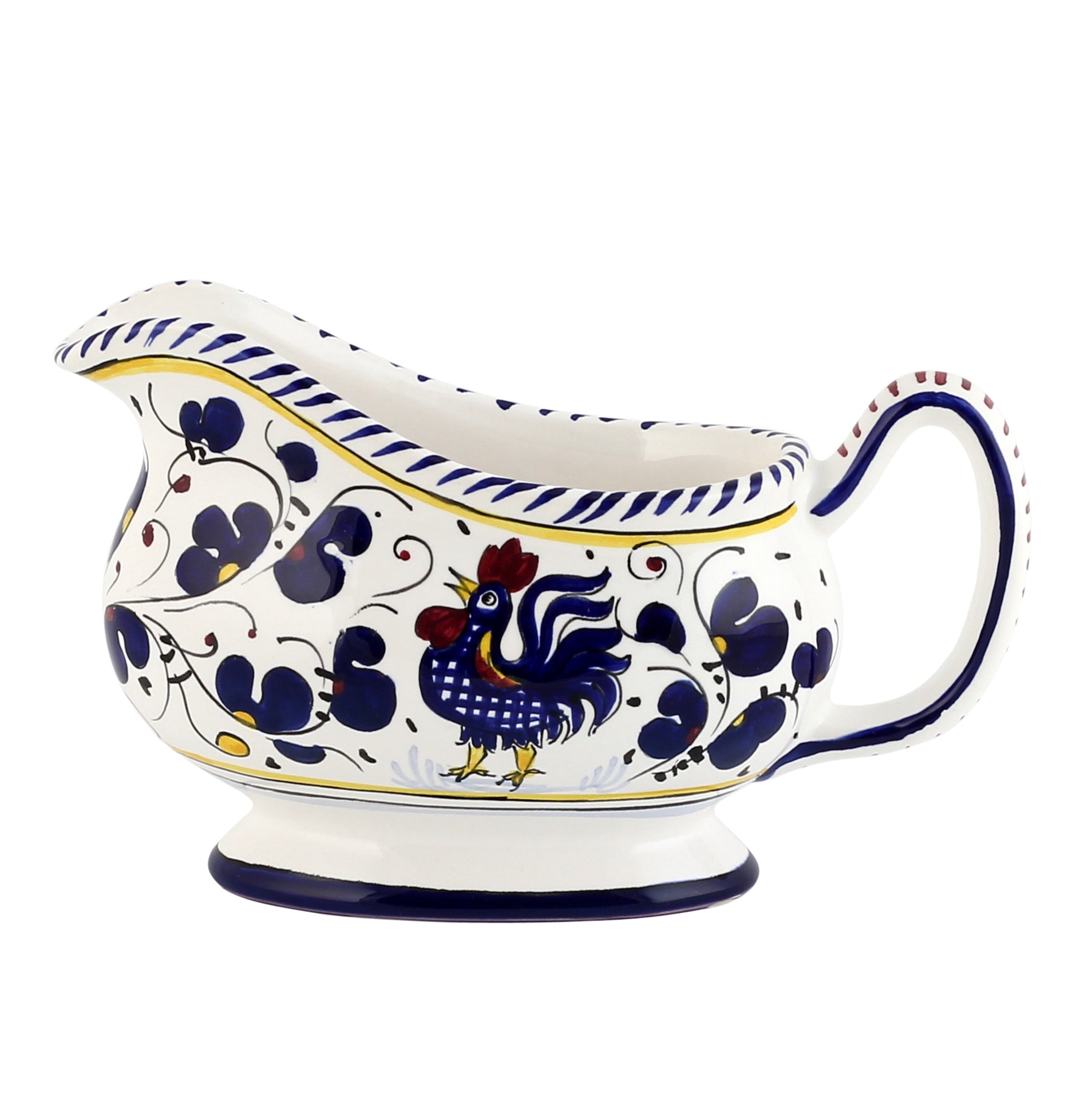 ORVIETO BLUE ROOSTER: Gravy Sauce boat - Artistica.com