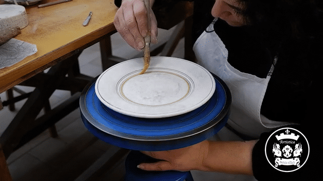 ORVIETO BLUE ROOSTER: Oval Plate - Artistica.com