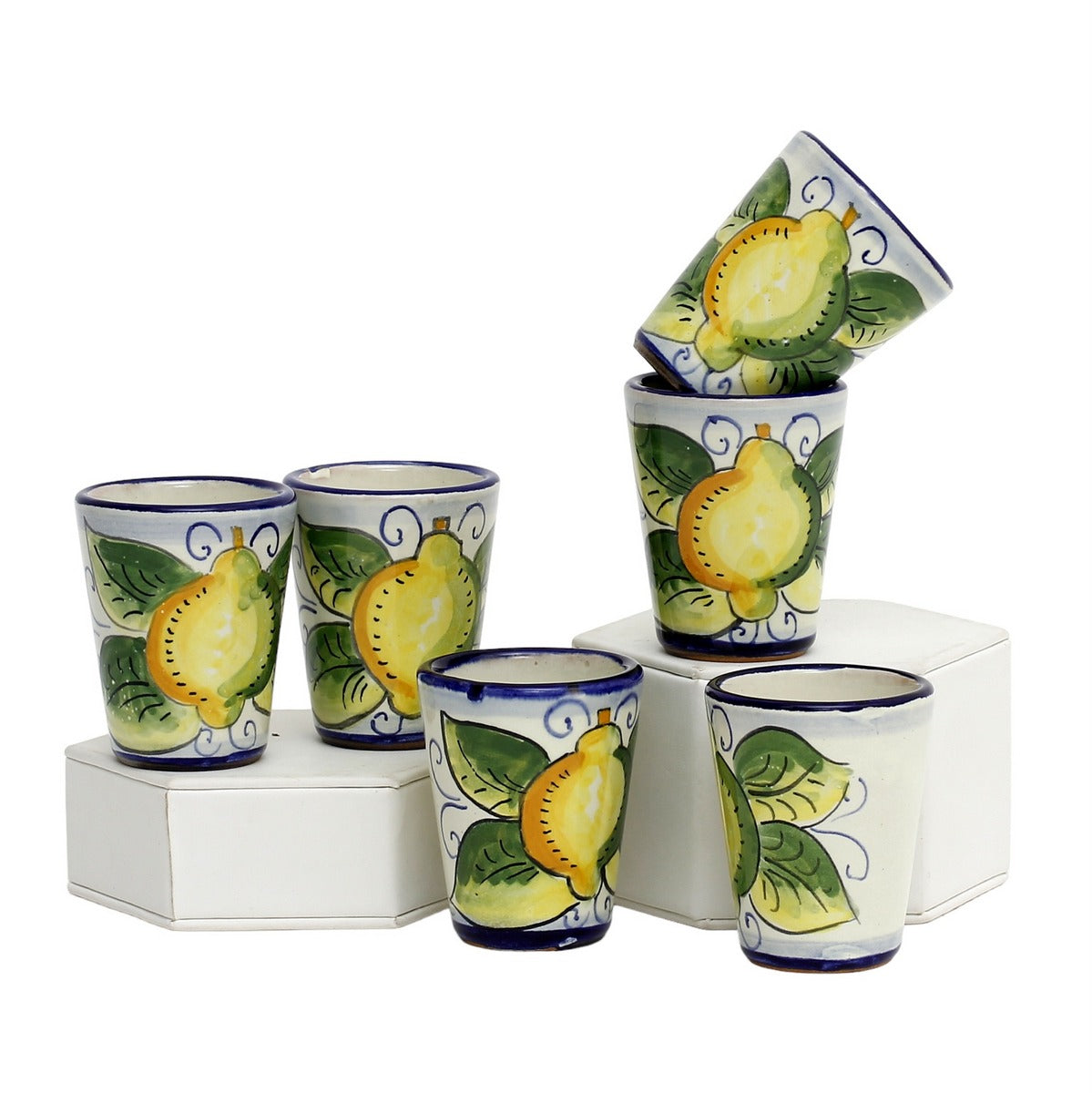 LIMONCELLO: Limoncello Shot Cups 2 Oz. (Set of six.) – DERUTA OF ITALY