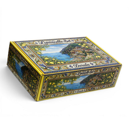 LIMONCELLO DELUXE GIFT BOX: Exclusive Deluxe Gift Box with Ceramic Decanter + Tray + 6 Cups