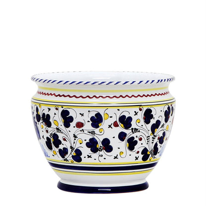 ORVIETO BLUE ROOSTER: Luxury Cachepot Planter Small - Artistica.com