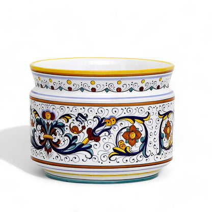 RICCO DERUTA DELUXE: Cylindrical Cover Pot Ricco Deruta Design - Cachepot Planter (Small)