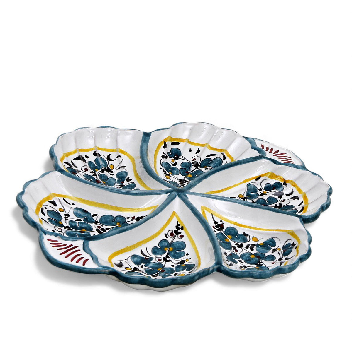 ORVIETO GREEN ROOSTER: Snack Tray Fiore/Shell - Six Compartments ...