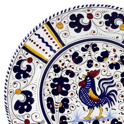 ORVIETO BLUE ROOSTER: Pre Pack Dinner Plate + Coupe Bowl + Mug - Artistica.com