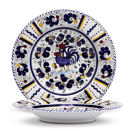 ORVIETO BLUE ROOSTER: Pasta/Soup Rimmed Bowl Plate