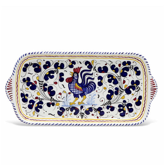 ORVIETO BLUE ROOSTER: Rectangular Tray