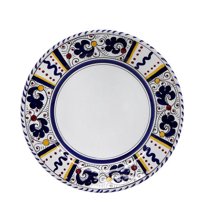 ORVIETO BLUE ROOSTER: Rim Pasta Soup Bowl (White Center) - Artistica.com