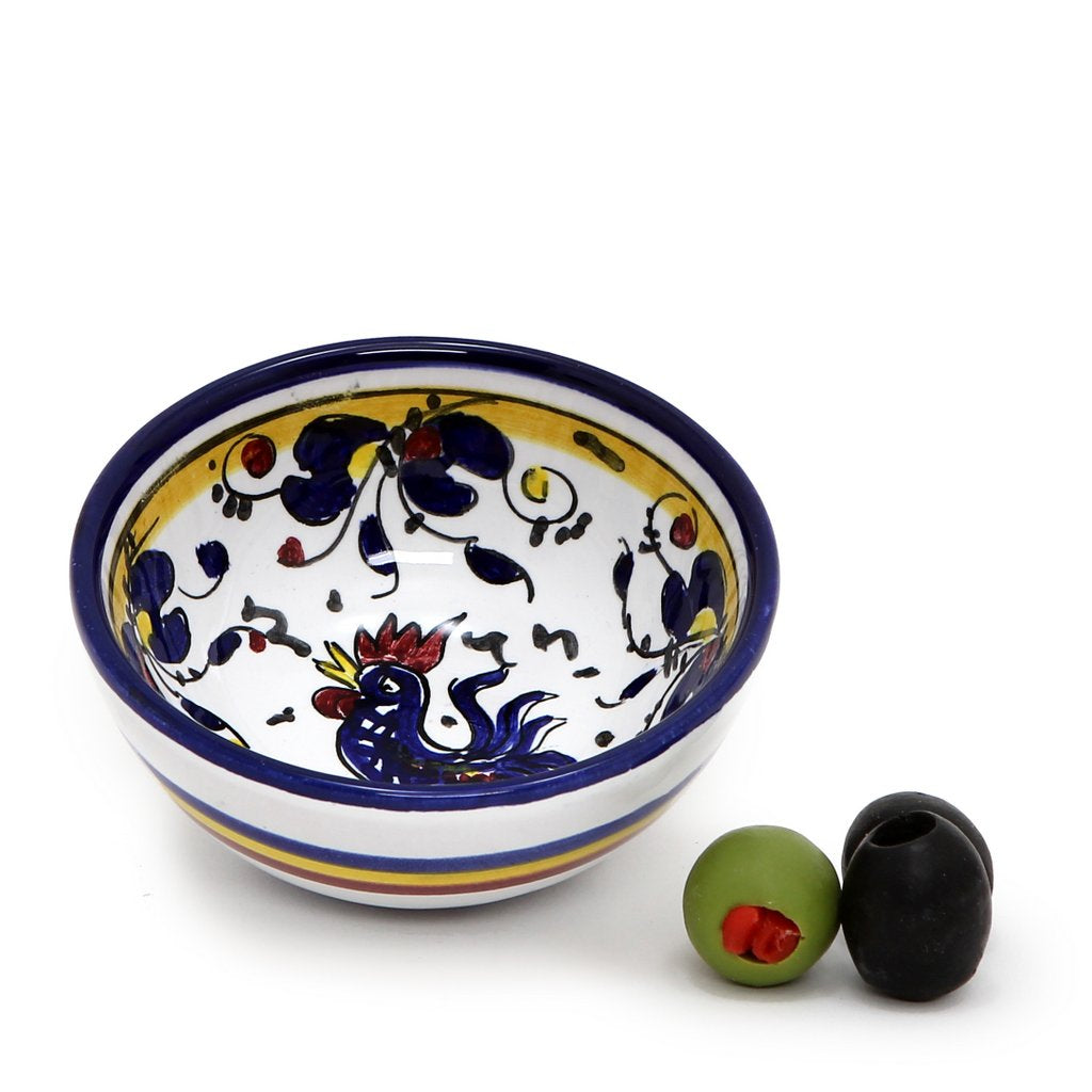 ORVIETO BLUE ROOSTER: Dipping/Condiment Small Bowl (1 Cup)