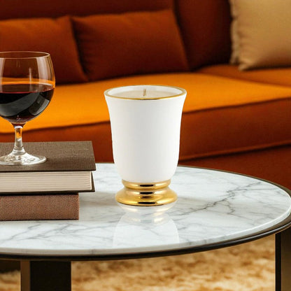 DERUTA ORO: Deluxe Precious Bell Cup Candle with Pure Gold Rim