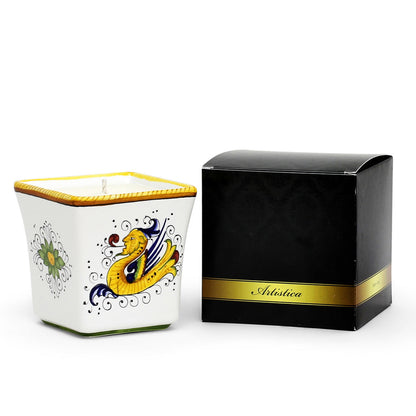 DERUTA CANDLES: Square Flared Candle Raffaellesco Design