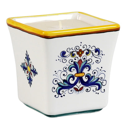 DERUTA CANDLES: Square Flared Candle Ricco Deruta Design