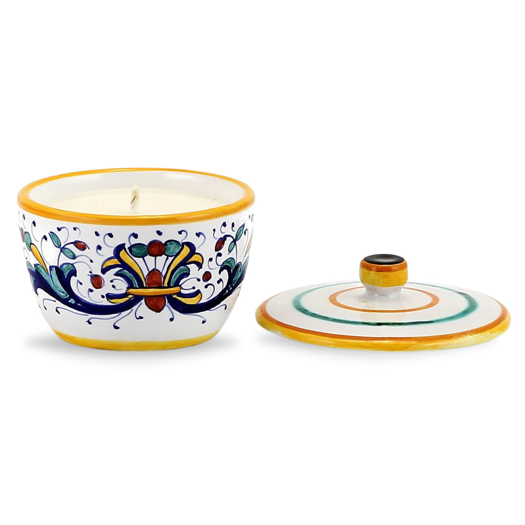 DERUTA CANDLES: Jar Candle with lid ~ Ricco Deruta Design